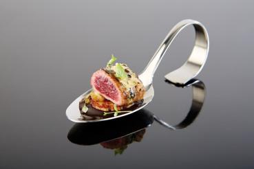 Preview: Gourmet-Display mit 12 Gourmetlöffel. Edelstahl.