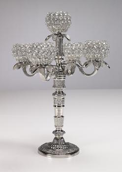 Kristall Kerzenständer 5-armig AD98542S Silber