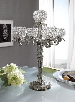 Kristall Kerzenständer 5-armig AD98542S Silber