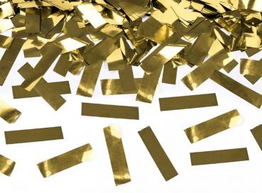 Konfettikanone, streamer mit goldenen, metallischen Konfetti