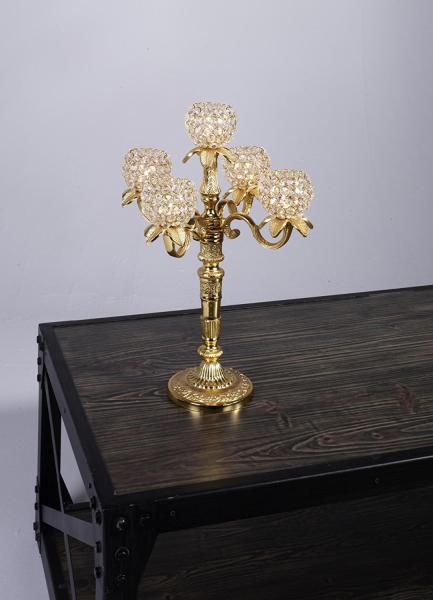 Kryistall Kerzenständer 5-armig AD98542G Gold