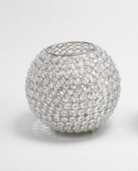 Kerzenständer vernickelt. 2er Set. Kristallglas und Aluminium