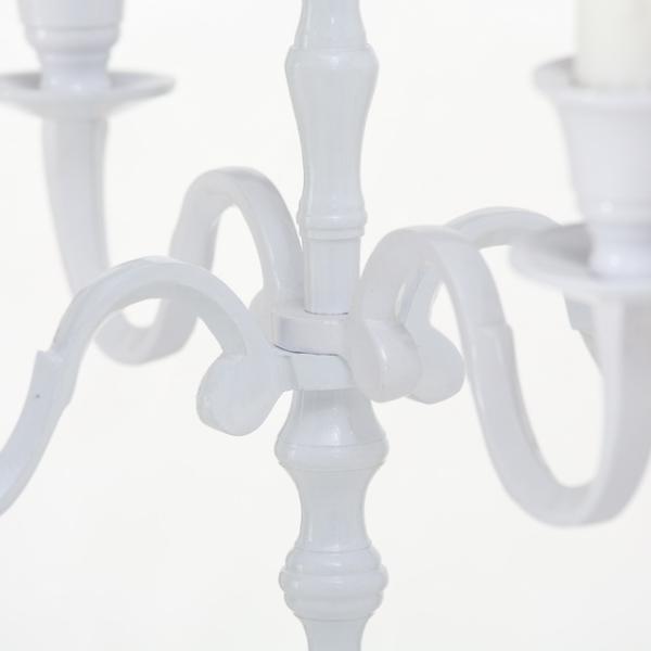 Kerzenständer 5-armig, Weiß, H50cm.