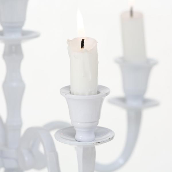 Kerzenständer 5-armig, Weiß, H50cm.