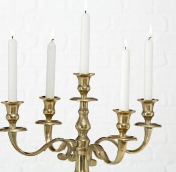 Kerzenleuchter 5-armig, Gold, H77cm.