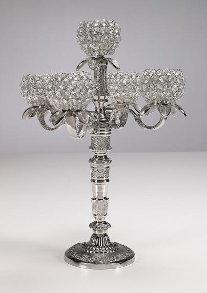 Kristall Kerzenständer 5-armig AD98542S Silber