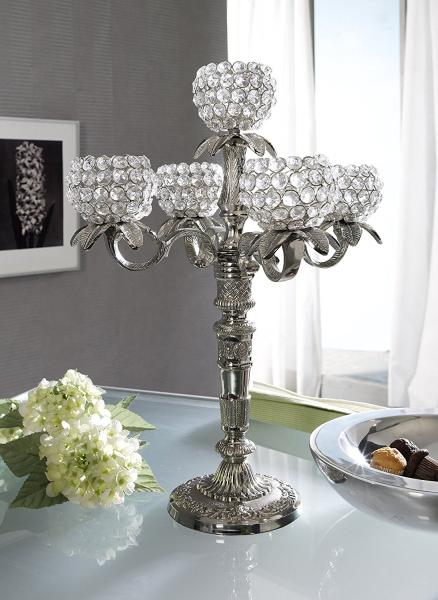 Kristall Kerzenständer 5-armig AD98542S Silber