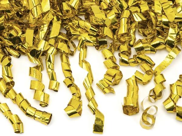Konfettikanone, streamer mit goldenen, Spiralförmigen Konfetti