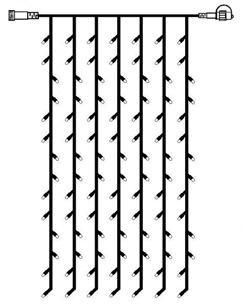 LED-Vorhang, 1 x 2m, warmweiß